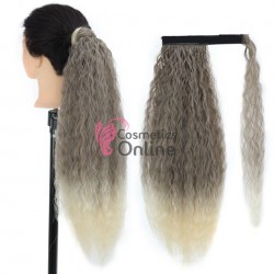 Extensie de par coada cu clema si arici Wave de 60 cm Cod SW204-8T613 Ombre Saten cu Blond Deschis